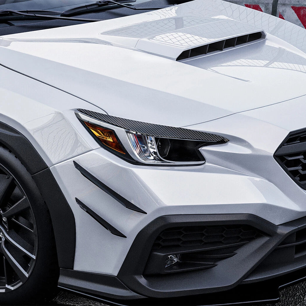 Pair of Carbon Look Headlight Eyebrow Lamp Trim Covers for Subaru WRX STI (2022–2023)