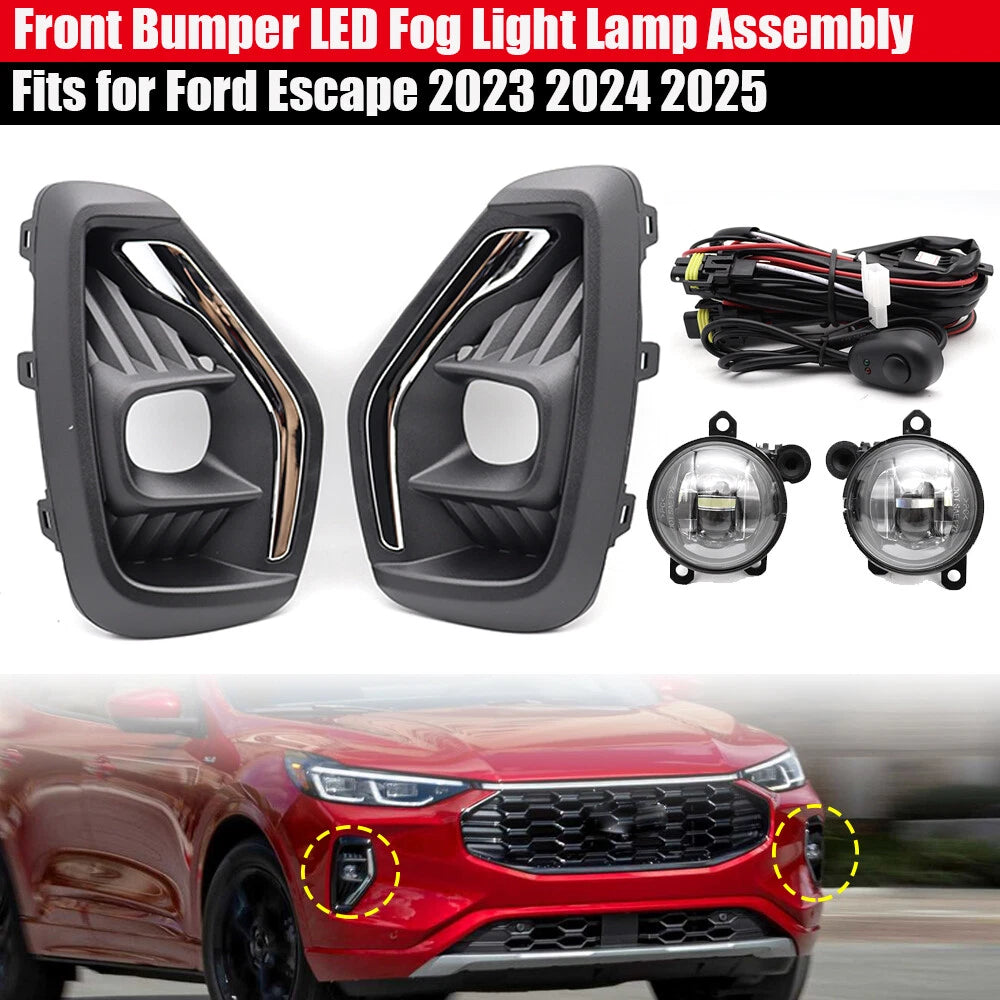 LED Fog Lights Kit with Light Cover & Wiring Harness for Ford Escape (2023–2023)