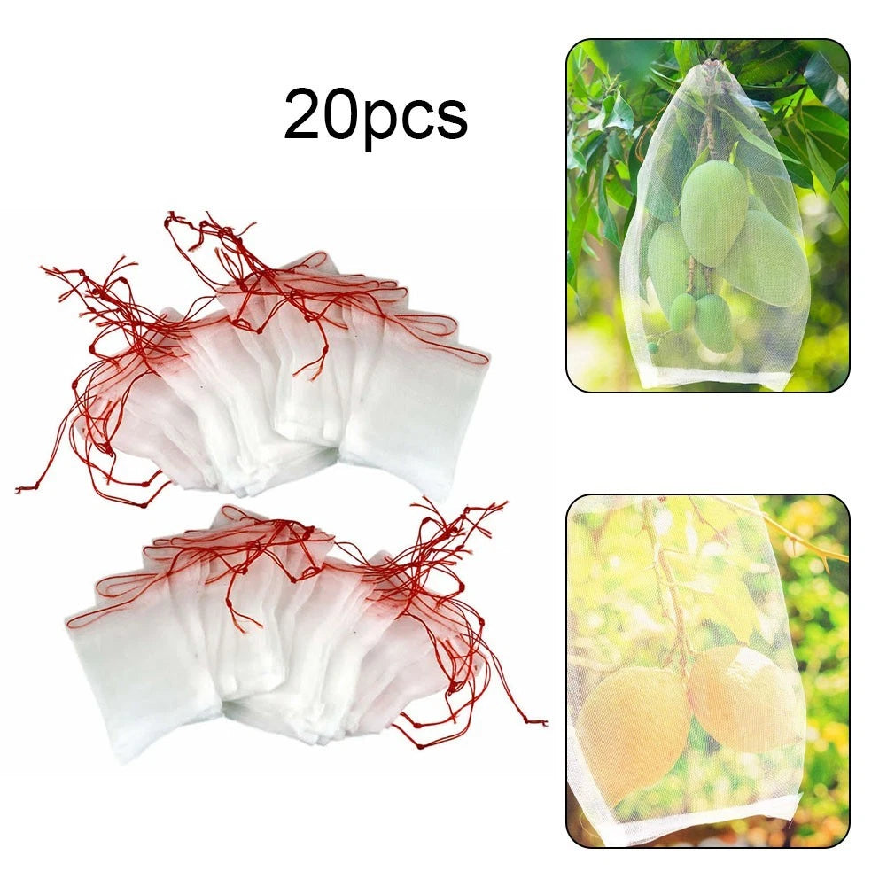 20pcs Drawstring Net Bag for Garden Plants Against Pests