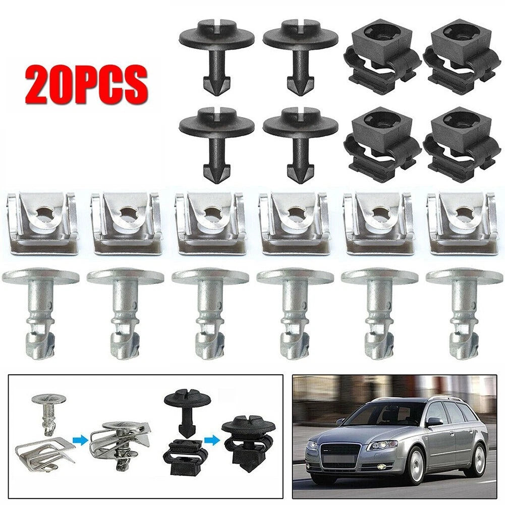 20Pcs Engine Under Cover Fixing Clip Screw for Universal Applications