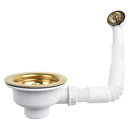 Elegant Gold-Plated Sink Downcomer Strainer with Overflow Prevention