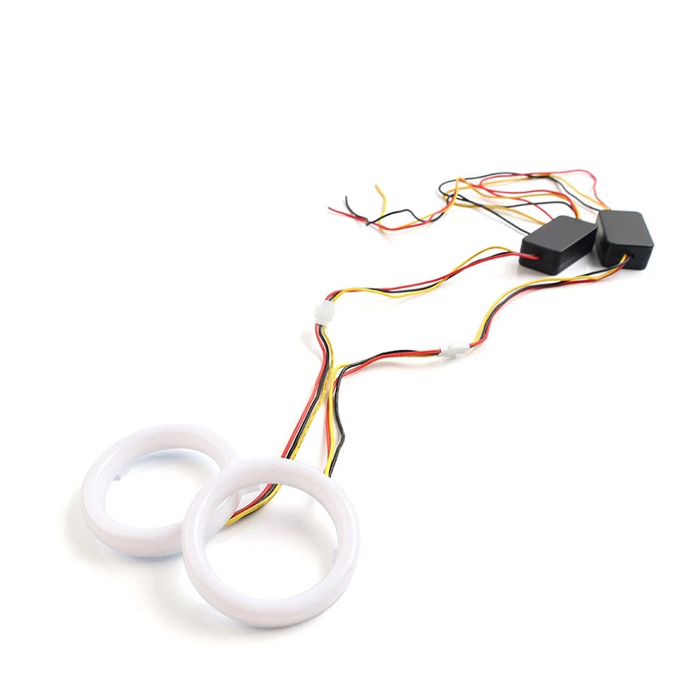 2X 120MM White Amber Switchback LED Angel Eyes for Car Headlight Retrofit