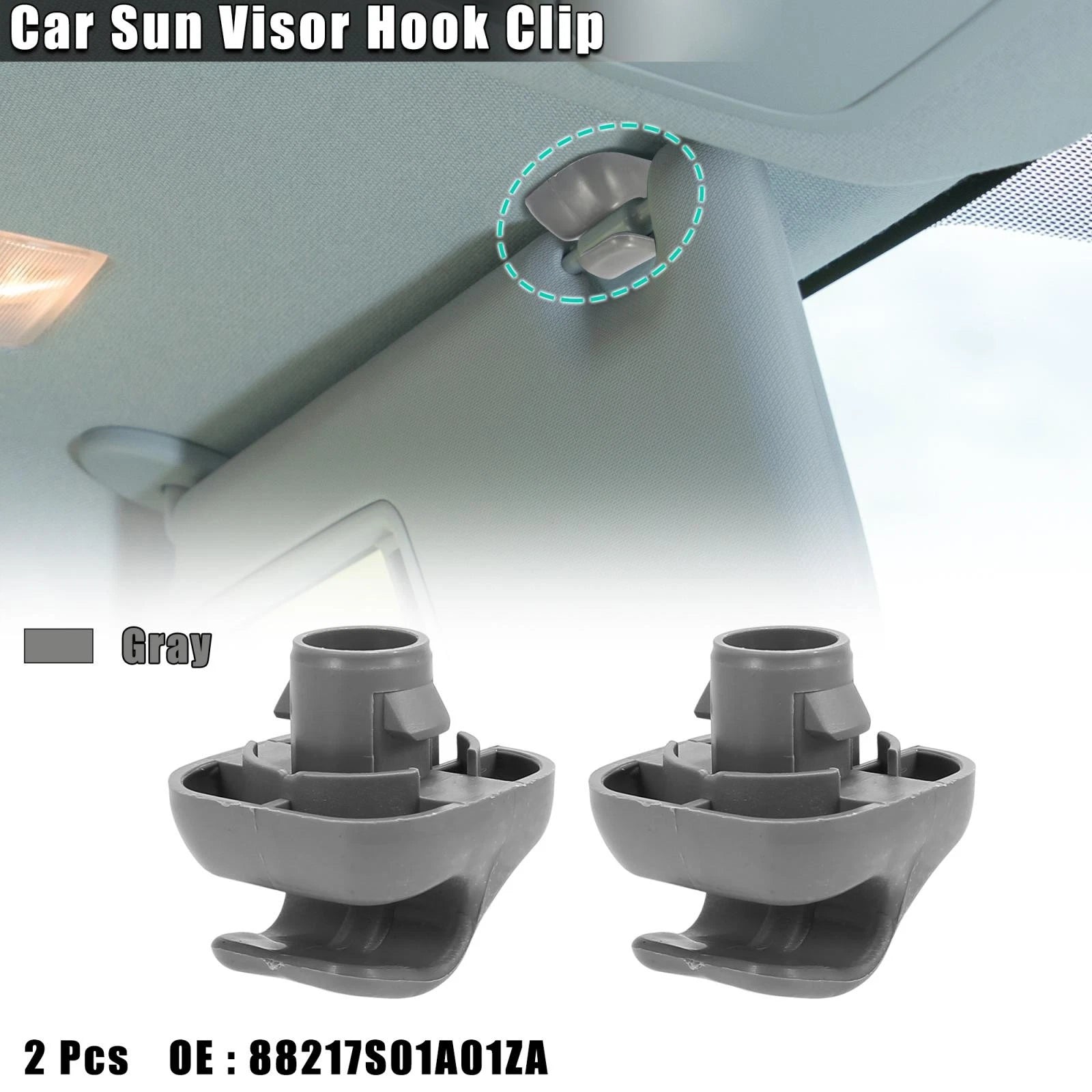 2pcs Sun Visor Hook Clip Retainer Replacement for Honda Civic (1996–2008)