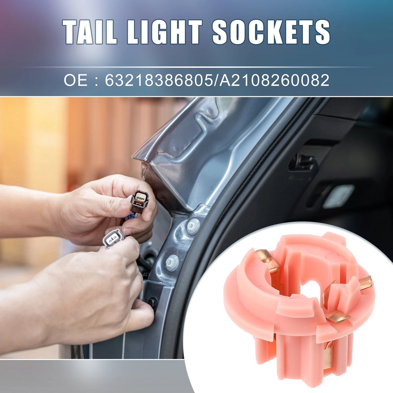 Tail Light Socket Replacement Middle Brake Lamp Holder for BMW E53 (Set of 2)
