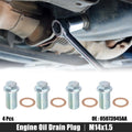 Engine Oil Drain Plug Screw with Seal for Dodge (M14x1.5) (4 Pieces) (2010–2018)