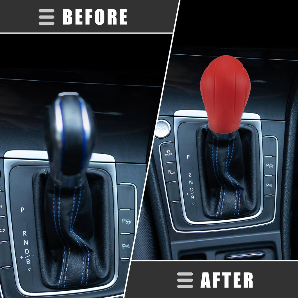 Set of 2 Universal Silicone Gear Shift Covers - Red