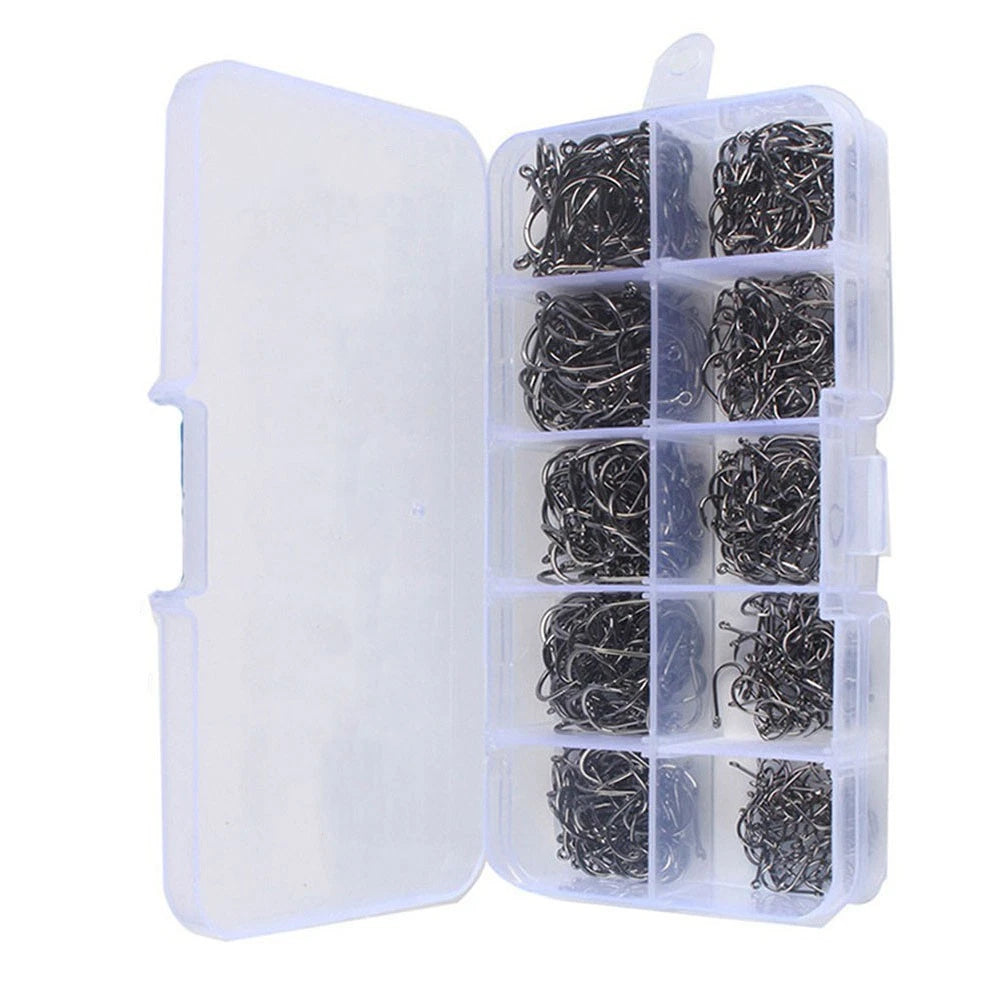 500100pcs High Carbon Steel Fishhook Set for Fishing