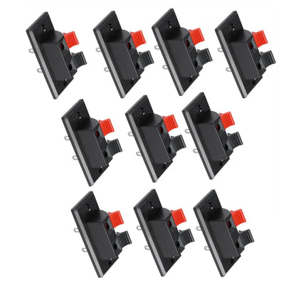 10 Pcs 2 Way Push Release Connector Plate for Stereo Speaker Terminal Strip