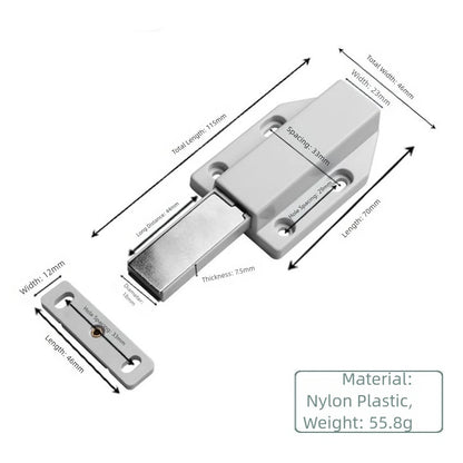 Cabinet Door Push Open Latches with Magnet - Set of 4