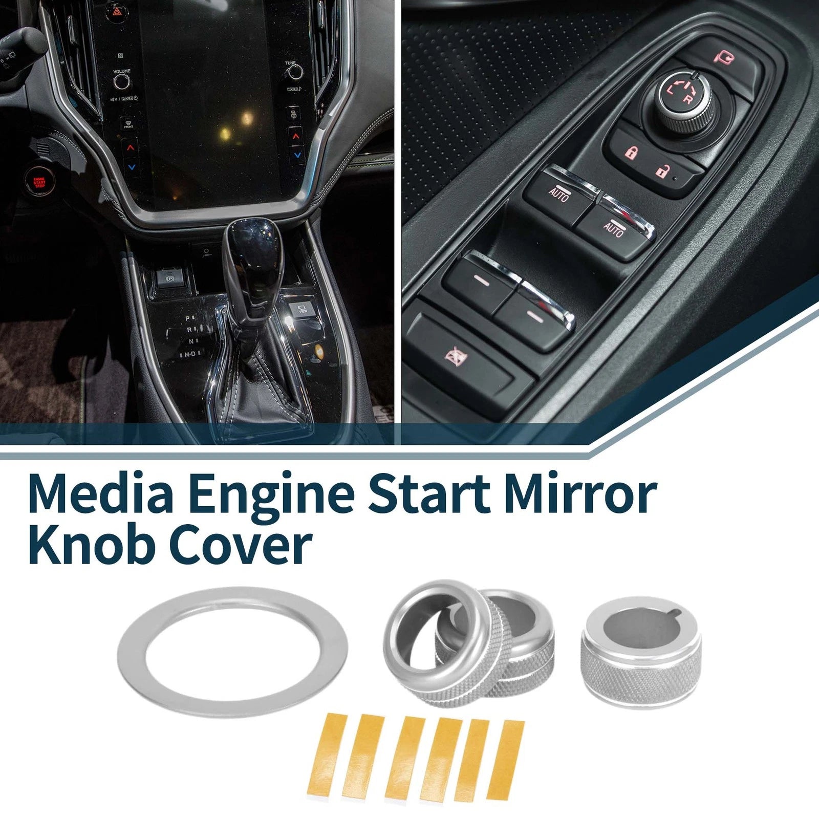 Engine Start Mirror Knob Cover 4 Pcs Replacement for Subaru WRX (2022–2023)