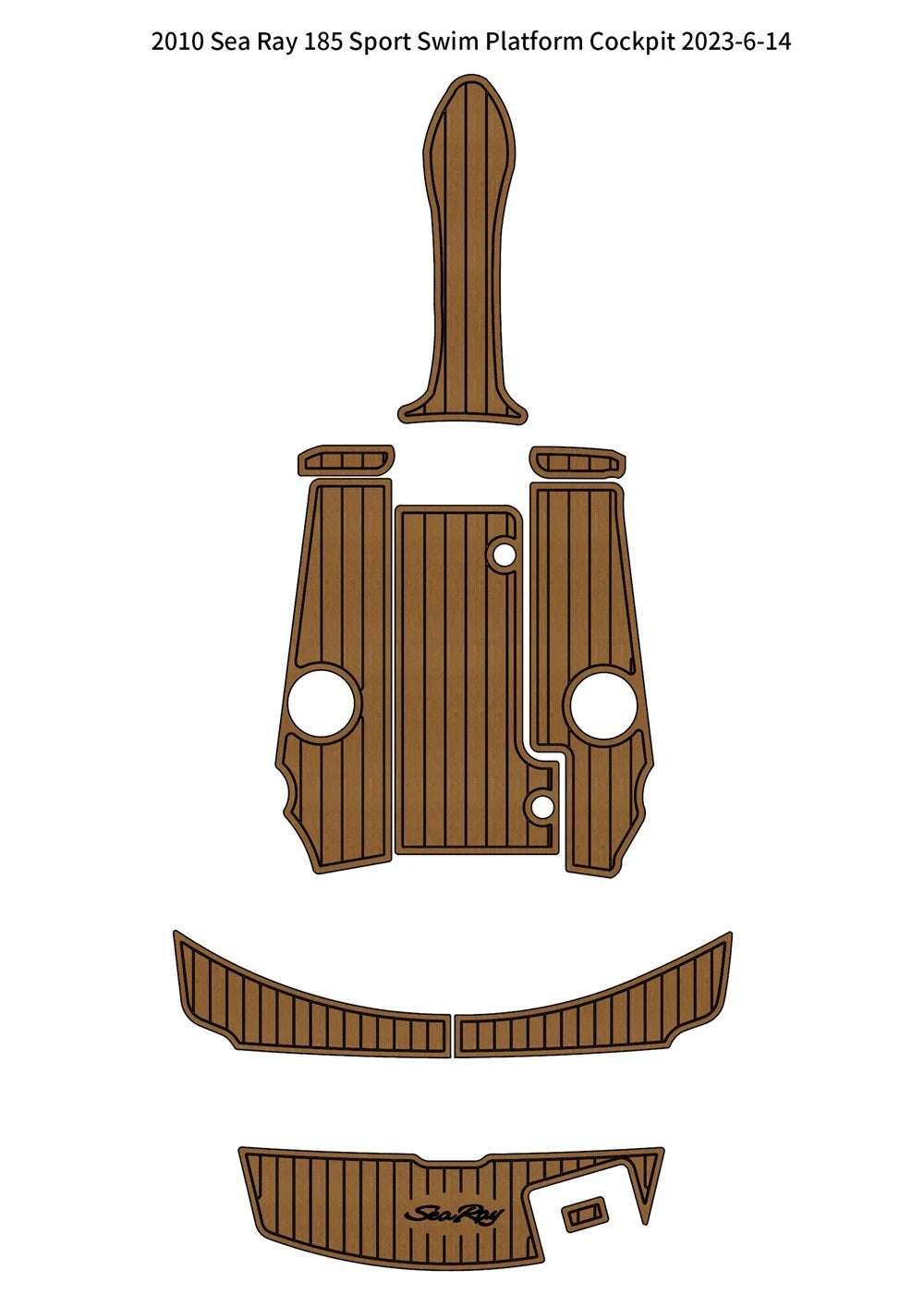 EVA Foam Teak Flooring Cockpit Pads for Sea Ray 185 Sport (2010)