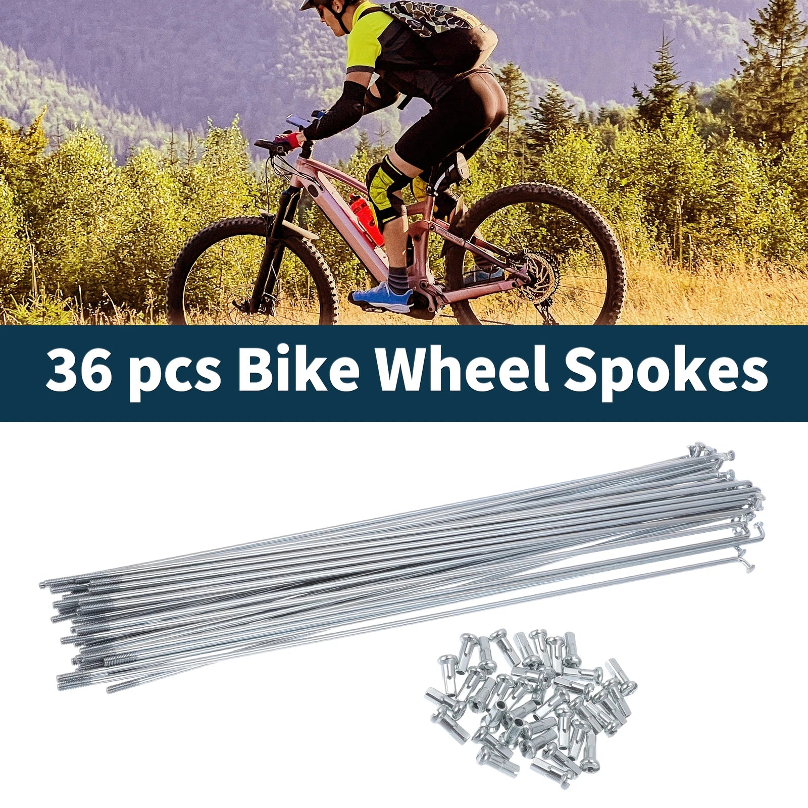 Bicycle Spokes Nipple Set 45 Steel Galvanized for Universal 13G (45mm)