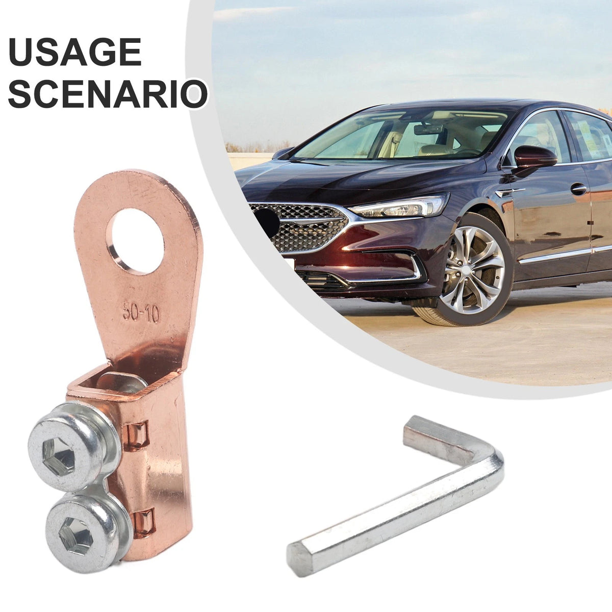 Car Battery Terminal Clamp Heavy Duty Copper with Thickened Wire Design