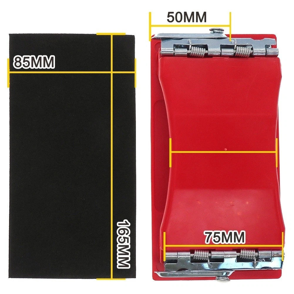Compact Plastic Sandpaper Holder 85 x 165 mm for Workshop