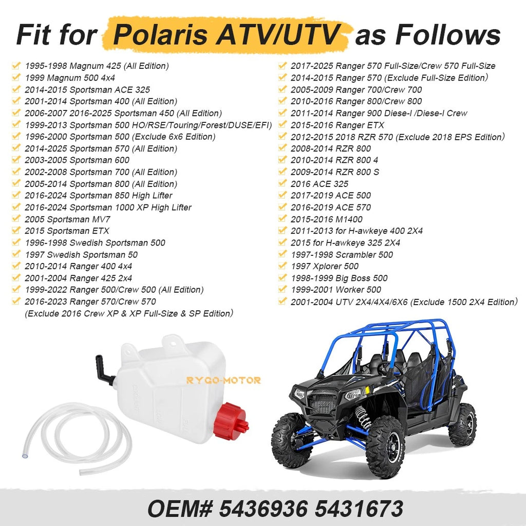 Radiator Coolant Reservoir Overflow Tank for Polaris Ranger RZR 570/800 (2008–2014) 5436936