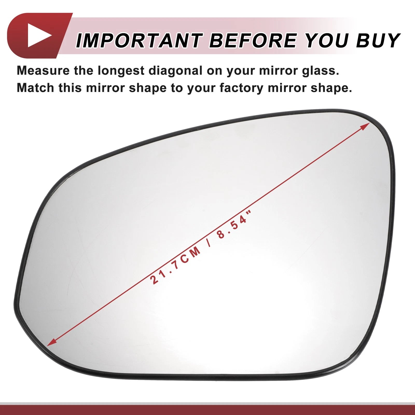 Heated Left Driver Side Mirror Glass Replacement for Toyota RAV4 (2019–2022)
