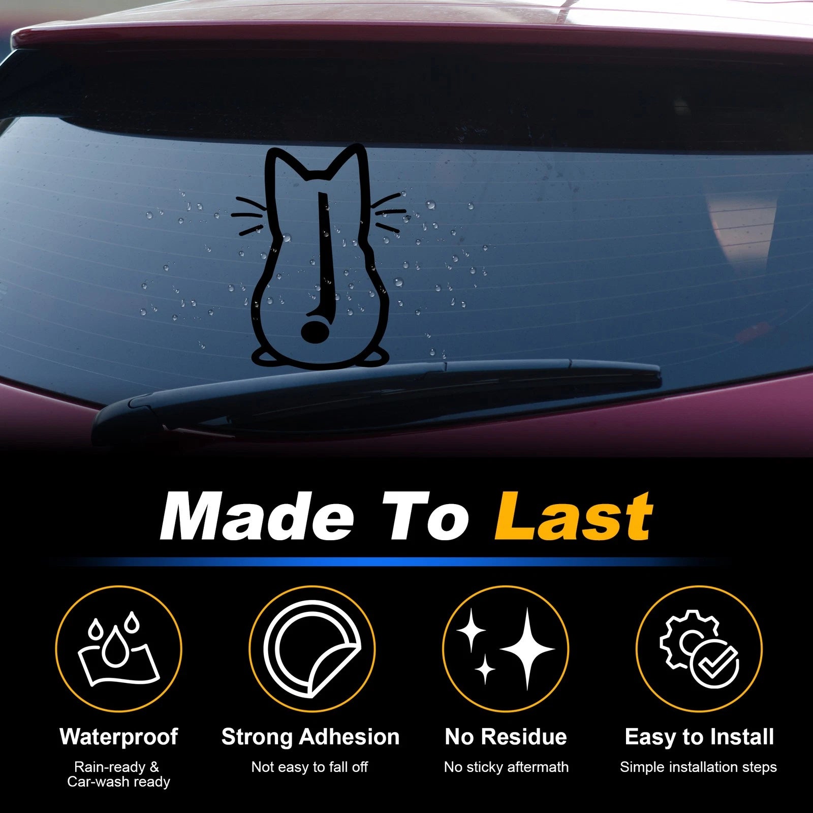 Reflective Bumper Decal for - Cute Kitten Design