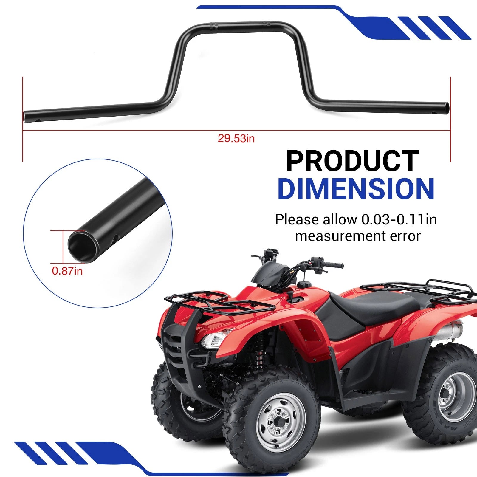 Handlebar 53100-HP5-600 for Honda Rancher 420 TRX420FPE TRX420FPM (2009–2013)
