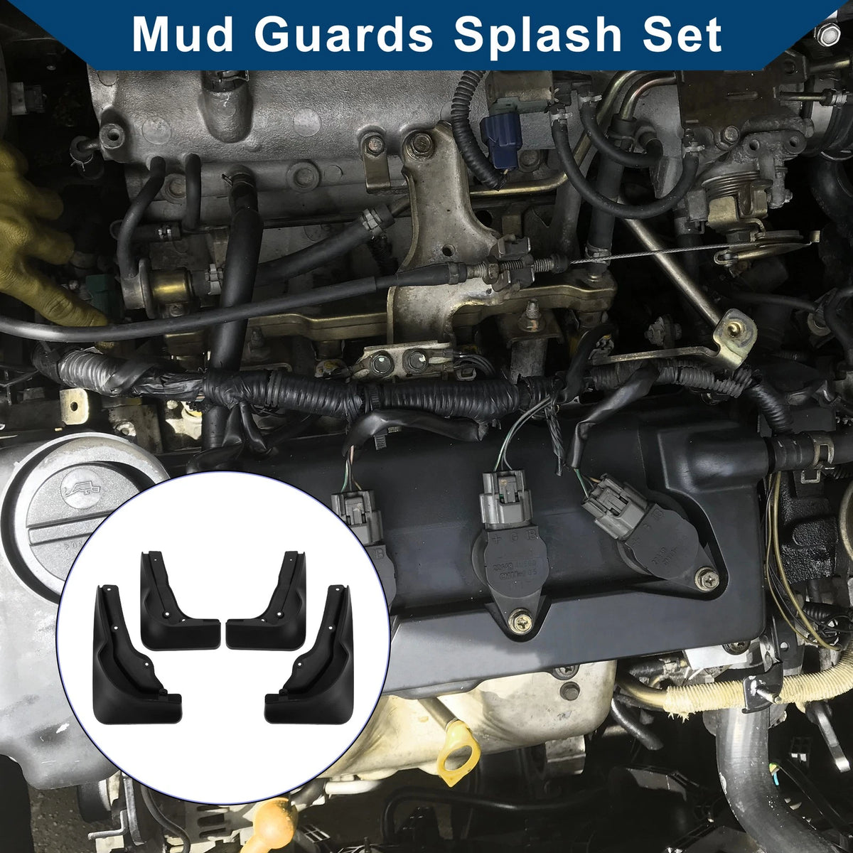 Mud Flaps Splash Guards 1 Set Replacement for Mercedes-Benz C Class (2013–2015)