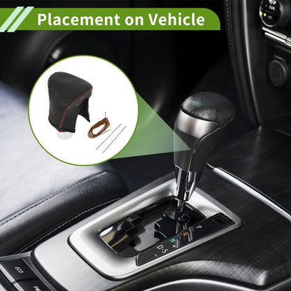 Gear Shift Knob Cover Faux Leather for Lexus ES300h 2018–2023 Black Brown