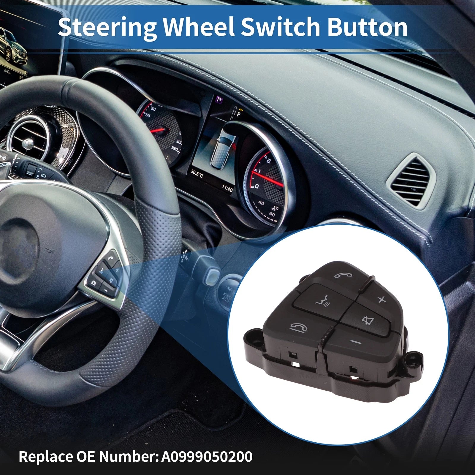 Steering Wheel Buttons for Mercedes-Benz GLC Right Side (2016–2022)