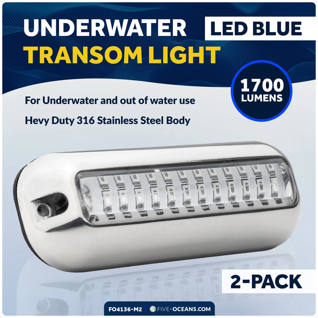 2X LED Underwater Transom Lights for Boat (12V)
