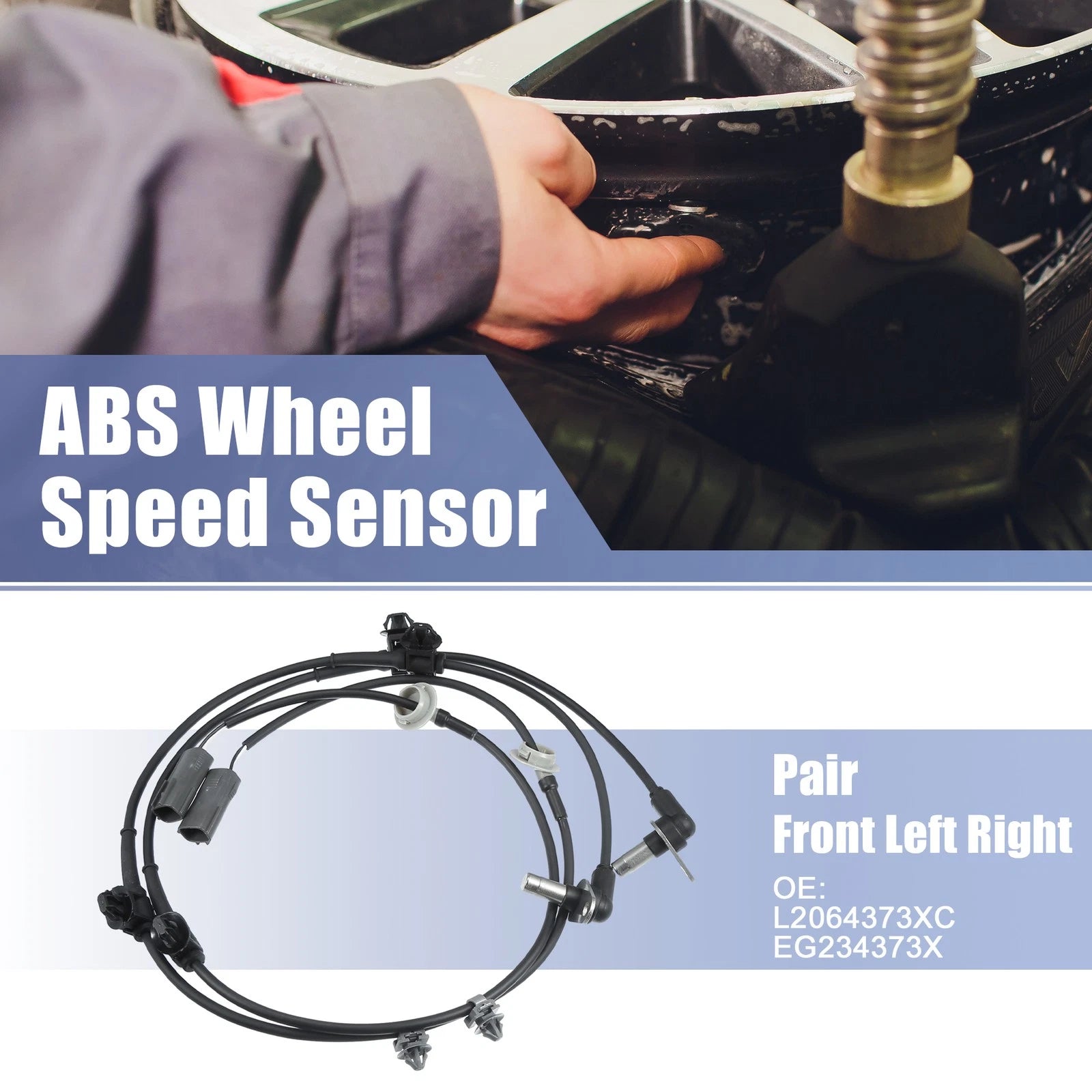 ABS Sensor Pair Front Left Right Replacement for Mazda CX-7 (2007–2012)