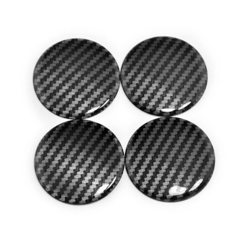 Set of 4 Aluminum Wheel Center Cap Stickers for Auto (Universal Fit)