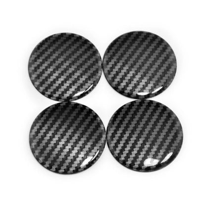 Set of 4 Aluminum Wheel Center Cap Stickers for Auto (Universal Fit)