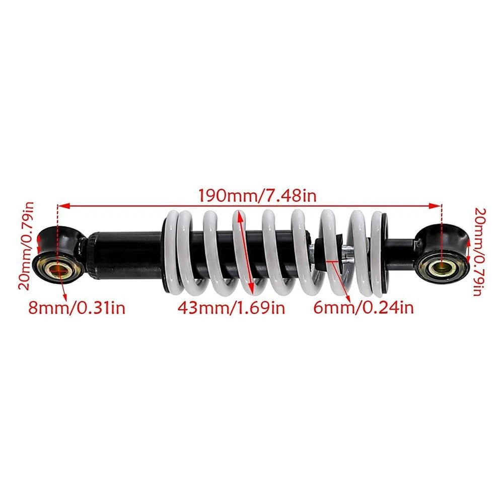 190mm Rear Shock Absorber Suspension Spring Pair for Dirt Bikes