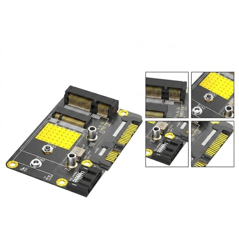 Dual Port SATA3 Converter for M.2 Key B 2230 2242 SSD (Storage Expansion)