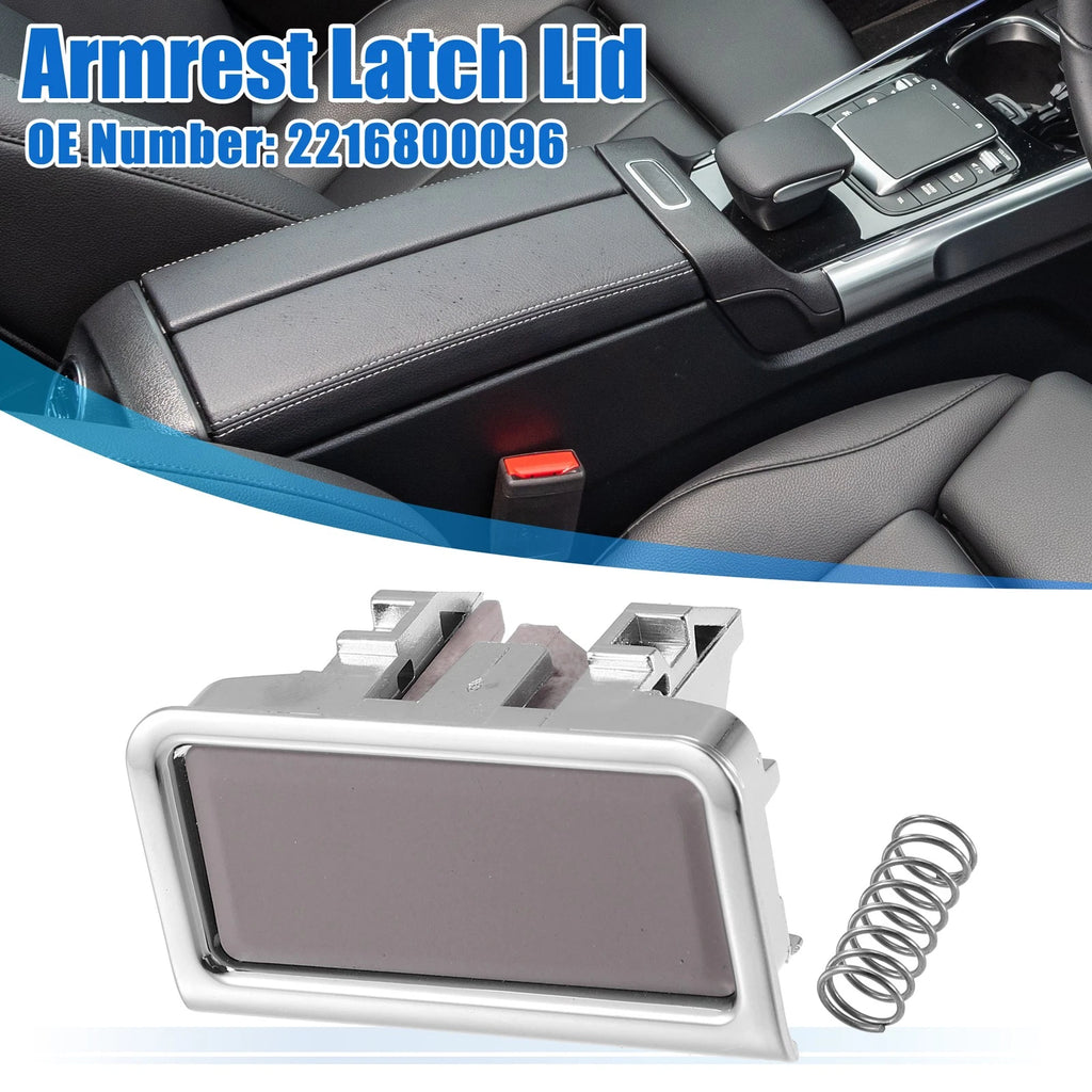 Armrest Latch Lid Replacement for Mercedes-Benz Dark Brown Silver Tone (W221)