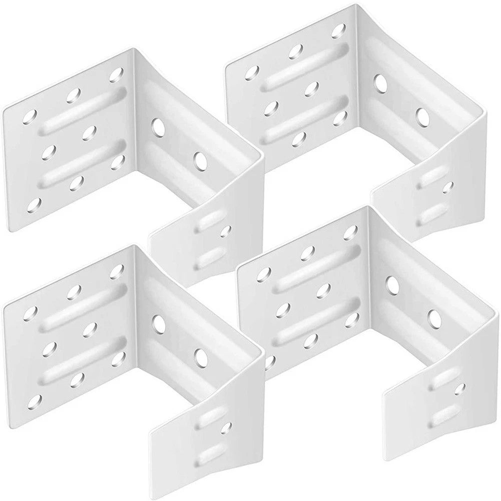 Set of 4 White Headrail Brackets for Blinds Curtain Track Installation