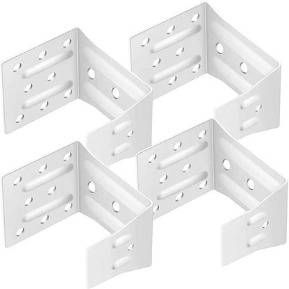 Set of 4 White Headrail Brackets for Blinds Curtain Track Installation