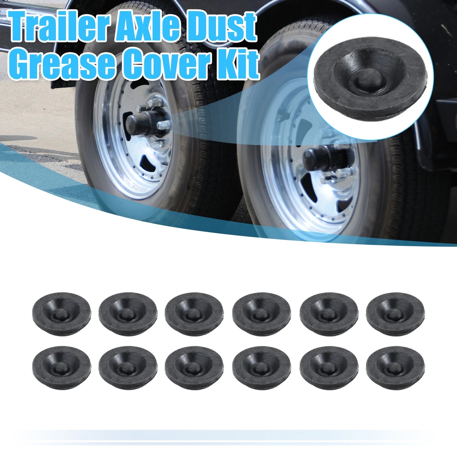 12pcs Trailer Hub Dust Cap Rubber Plugs for Dexter EZ Lube Trailer (1.46")
