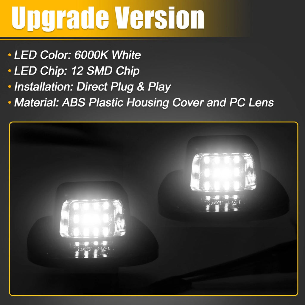 2X LED License Plate Light for Chevy C1500 (6000K White)