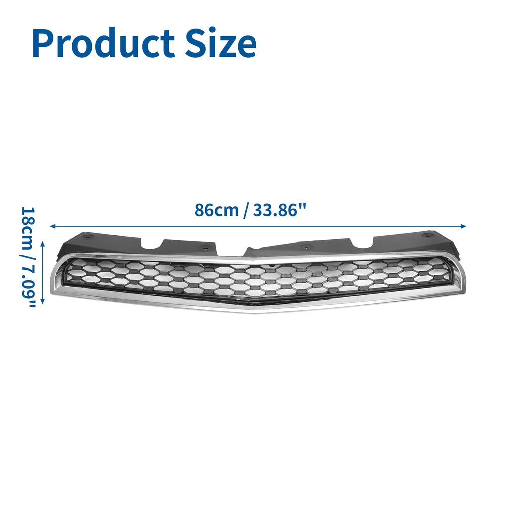Front Upper Bumper Grille Replacement for Chevrolet Equinox (2010–2015) Silver