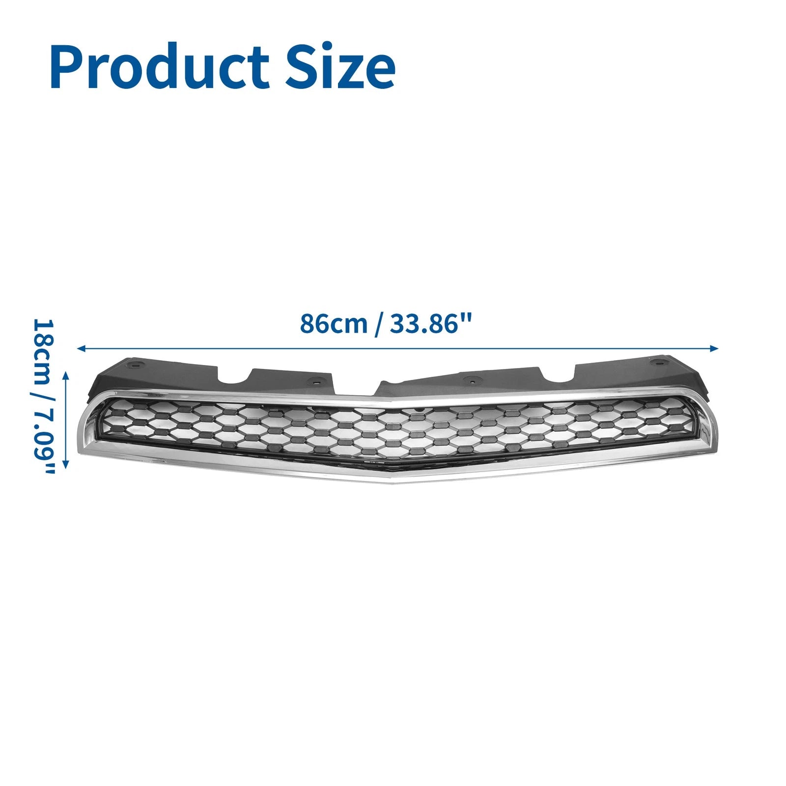 Front Upper Bumper Grille Replacement for Chevrolet Equinox (2010–2015) Silver