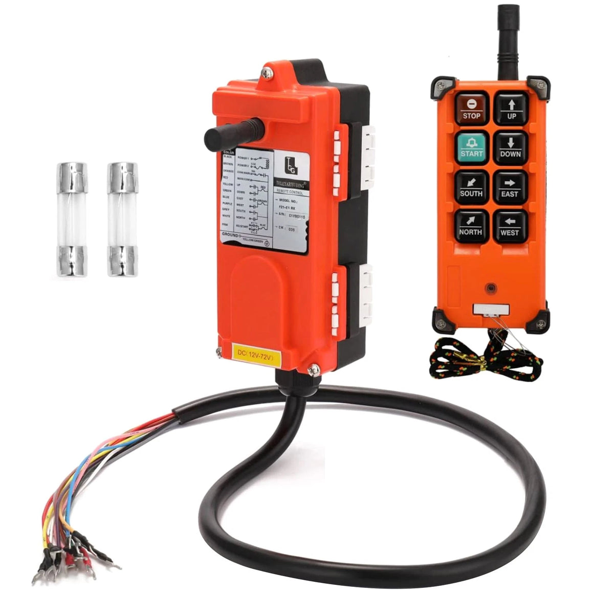868MHz Wireless Remote Control Transmitter + Receiver for Hoist Crane (12-72V)