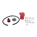 Baffled Engine Oil Catch Can Tank Kit for Universal (300ml, Red)