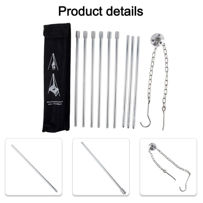 3 Leg Campfire Tripod with Height Adjustment for Outdoor Use