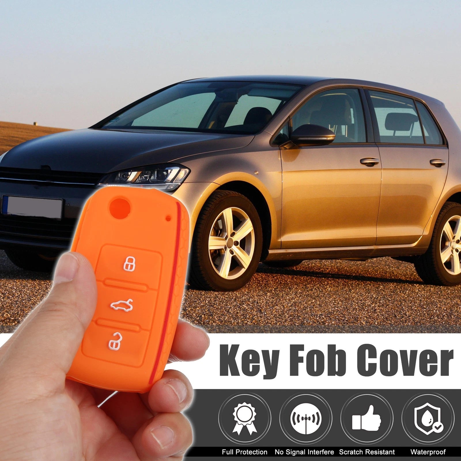 Silicone Key Fob Shell Replacement for Volkswagen GTI 3 Button (2006–2014)