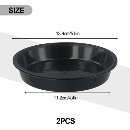 Set of 2 Round Plastic Saucer Plant Trays for Various Sizes (4-10 Inch)