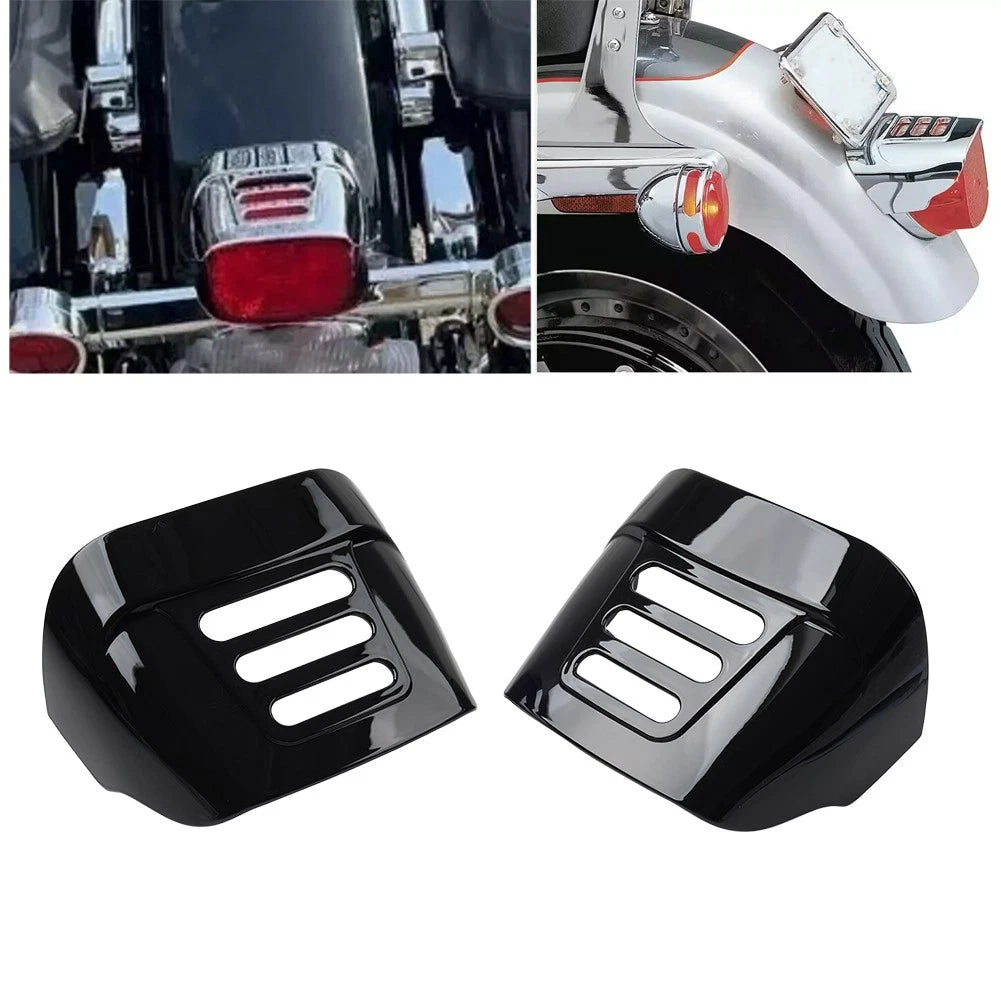 Glossy Black Tail Light Visor Covers for Harley Tri Glide FLHTCUTG (2009–2022)