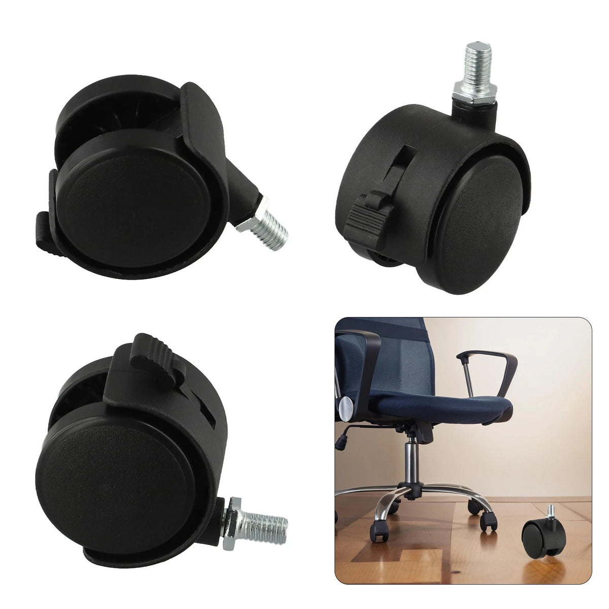 Plastic Roller Caster Wheels for Furniture Mobility (No Specific Part Numbers)