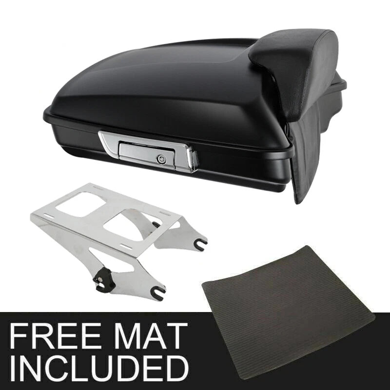 Matte Black Razor Trunk Backrest Pad Mount Rack for Harley Touring (2014–2026)