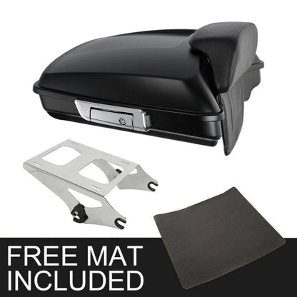 Matte Black Razor Trunk Backrest Pad Mount Rack for Harley Touring (2014–2026)