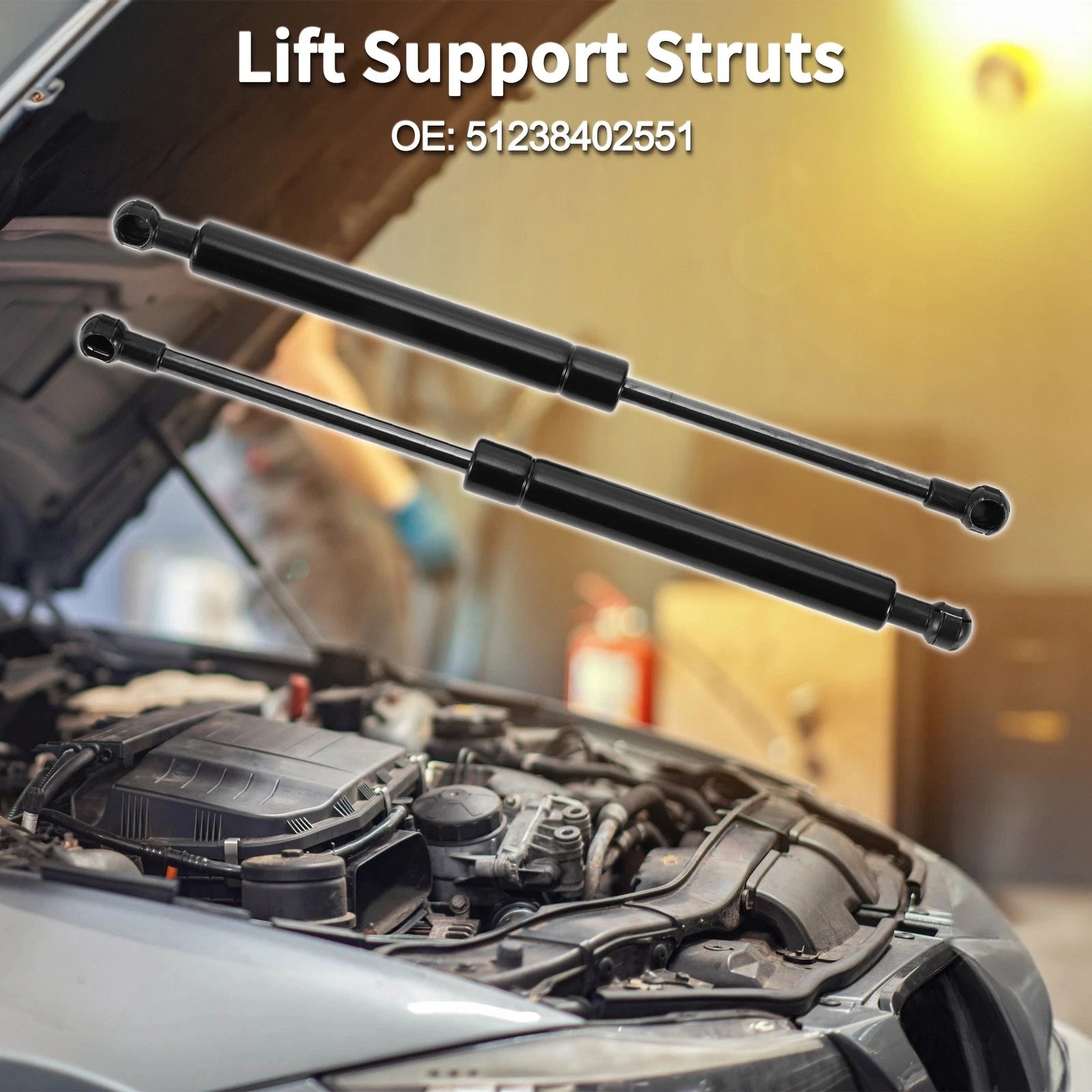 Front Hood Lift Supports Struts Replacement for BMW X5 (2000–2006)