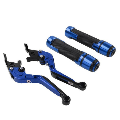 CNC Blue Extendable Brake Clutch Lever Handlebar Grip Set For Honda VFR1200/F