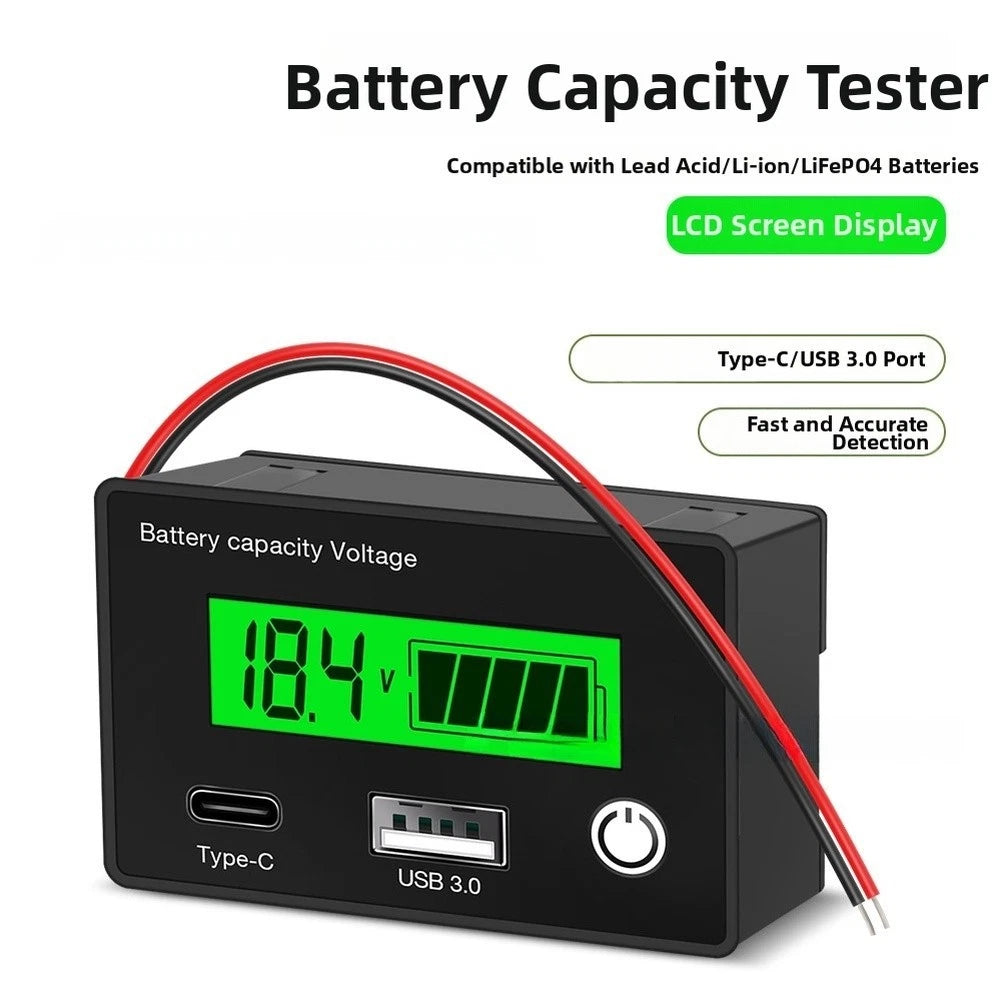 LCD Battery Capacity Tester for DC8-30V Vehicles